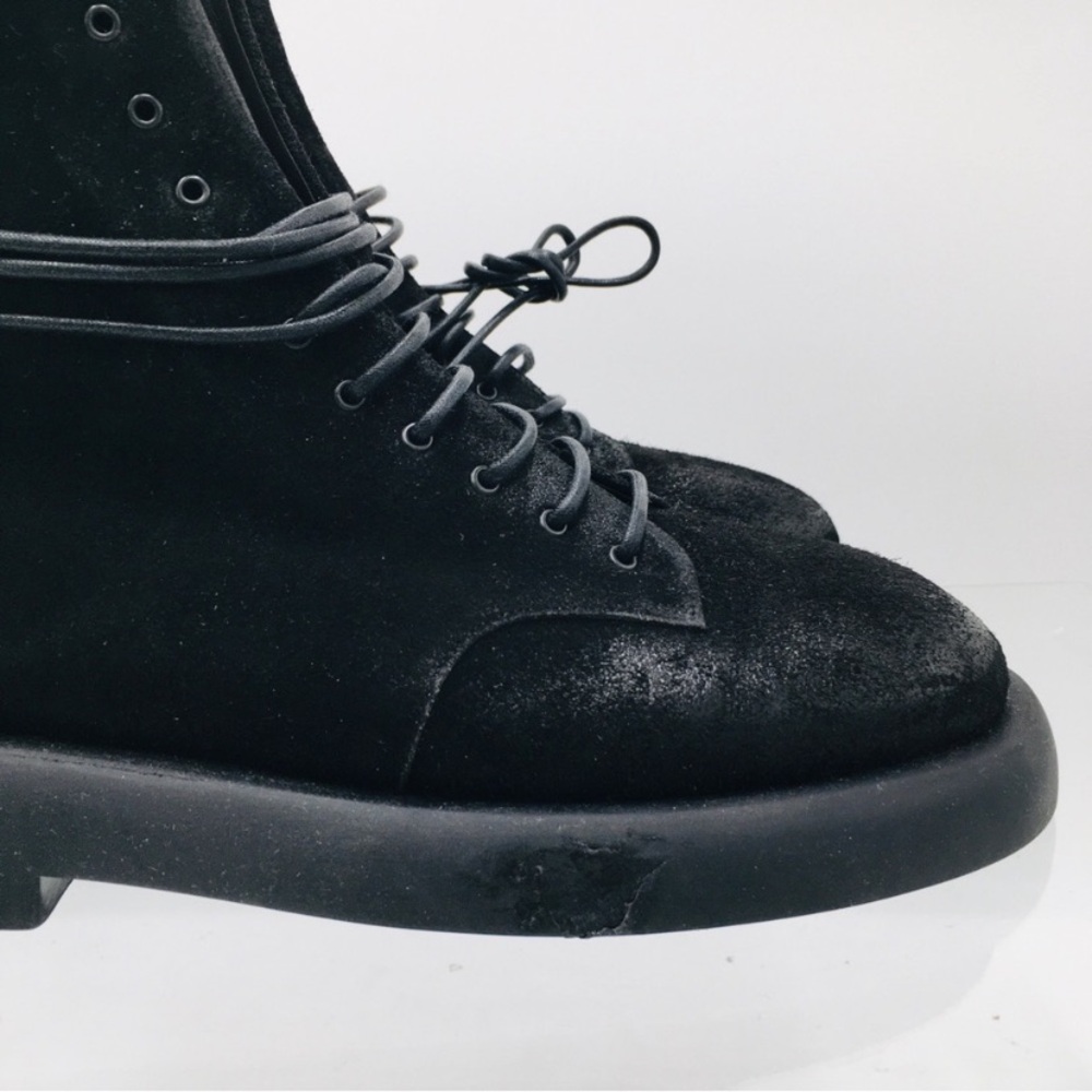 Marsell Black Suede Combat Boots - Picture 6 of 15